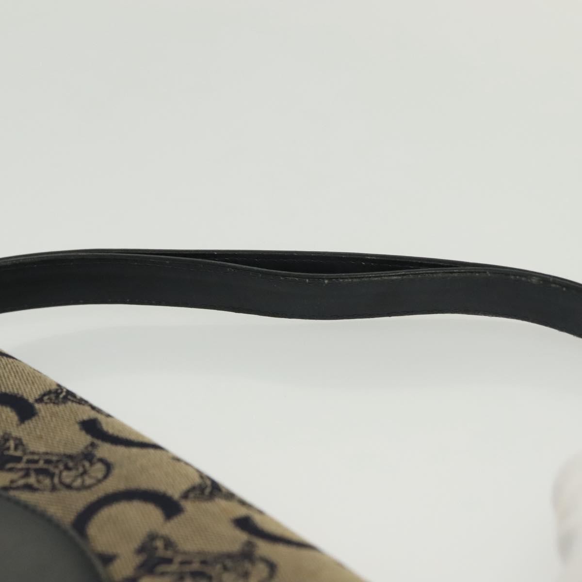 Celine Horse Carriage Shoulder bag Macadam Canvas and leather, NAVY, CANVAS, Shoulder bag