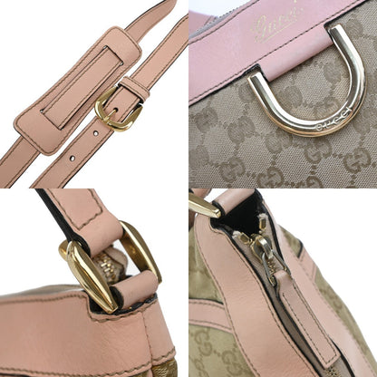 Gucci D-Ring Shoulder Bag (Outlet) GG Canvas, Brown, Canvas, Shoulder Bag