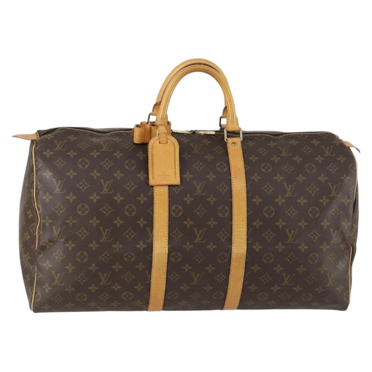 Louis Vuitton Keepall Bag Monogram Canvas, BROWN, CANVAS, Travel bag