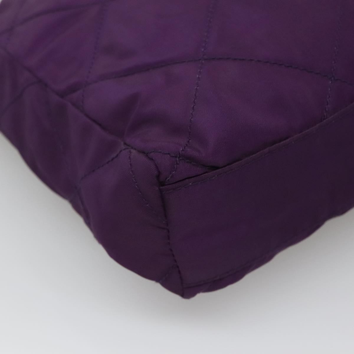 Prada Chain Shoulder Bag Quilted Tessuto, PURPLE, NYLON, Shoulder bag
