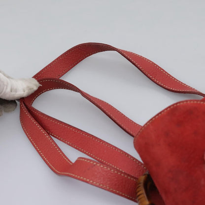 Gucci Vintage Bamboo Backpack Suede, RED, SUEDE, Backpack