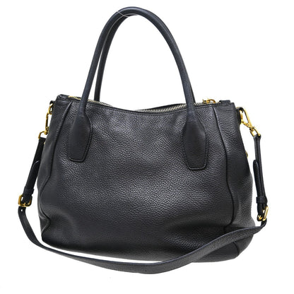 Prada Vintage Handbag Leather, Black, Leather, Handbag