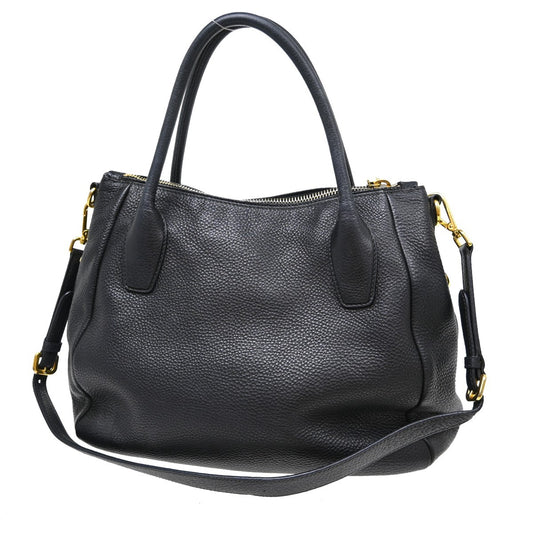 Prada Vintage Handbag Leather, Black, Leather, Handbag