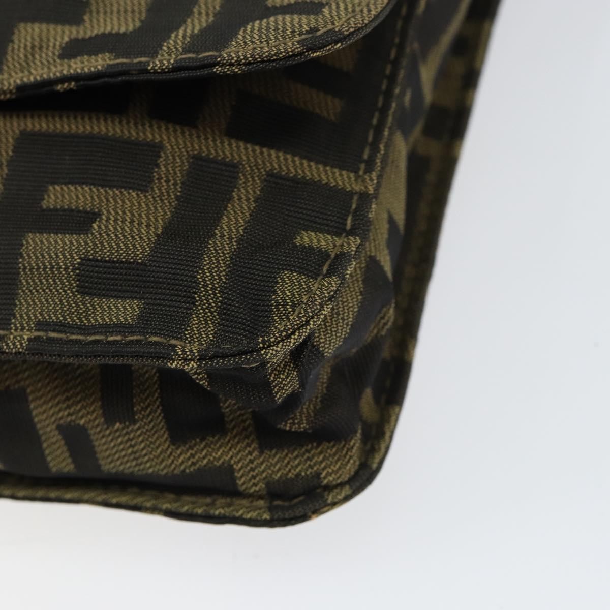 Fendi Flat Messenger Bag Zucca Canvas, BROWN, CANVAS, Shoulder bag