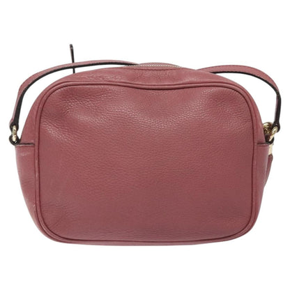 Gucci Soho Disco Crossbody Bag Leather, PINK, LEATHER, Shoulder bag