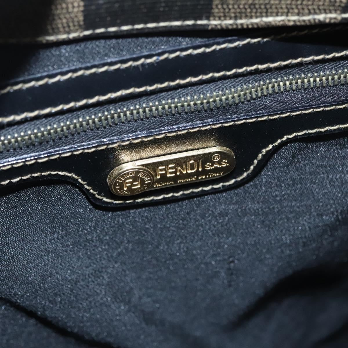 Fendi Vintage Logo Stamp Tote Pequin Coated Canvas, BROWN, CANVAS, Tote bag