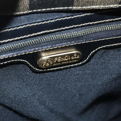 Fendi Vintage Logo Stamp Tote Pequin Coated Canvas, BROWN, CANVAS, Tote bag