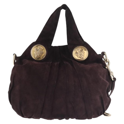 Gucci Hysteria Convertible Top Handle Bag Suede, BURGUNDY, SUEDE, Handbag