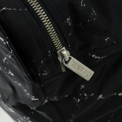 Chanel Travel Line Boston Bag Printed Nylon, BLACK, NYLON, Travel bag