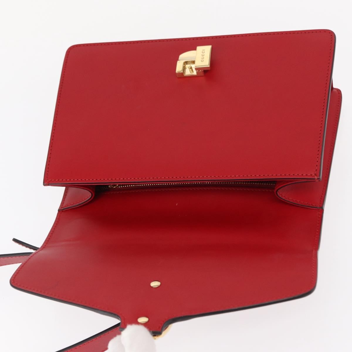 Gucci Sylvie Shoulder Bag Leather, RED, LEATHER, Shoulder bag