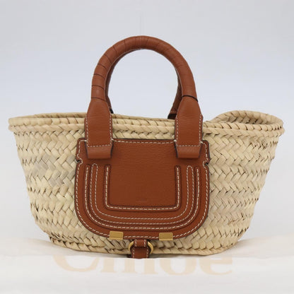 Chloe Marcie Tote RAFFIA, BEIGE, WOOD, Tote bag