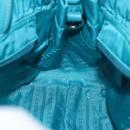 Prada Bow Convertible Tote Tessuto, TURQUOISE, NYLON, Tote bag