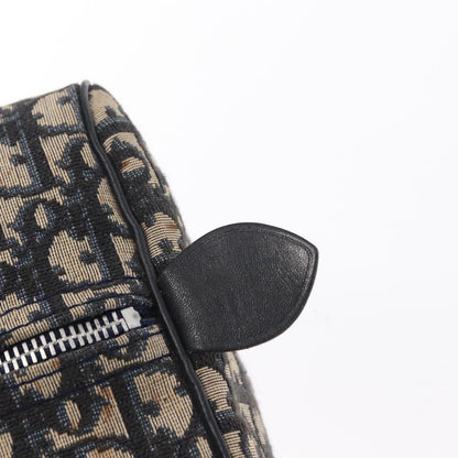 Christian Dior Vintage Trotter Boston Bag Canvas, NAVY, CANVAS, Travel bag