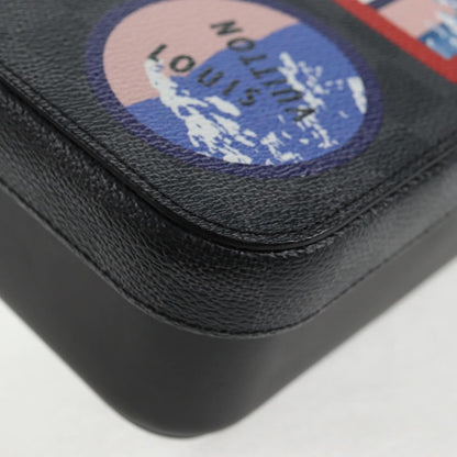 Louis Vuitton Box Camille Case Alps Patches Damier Graphite and Leather, GRAY, CANVAS, Tech accessory