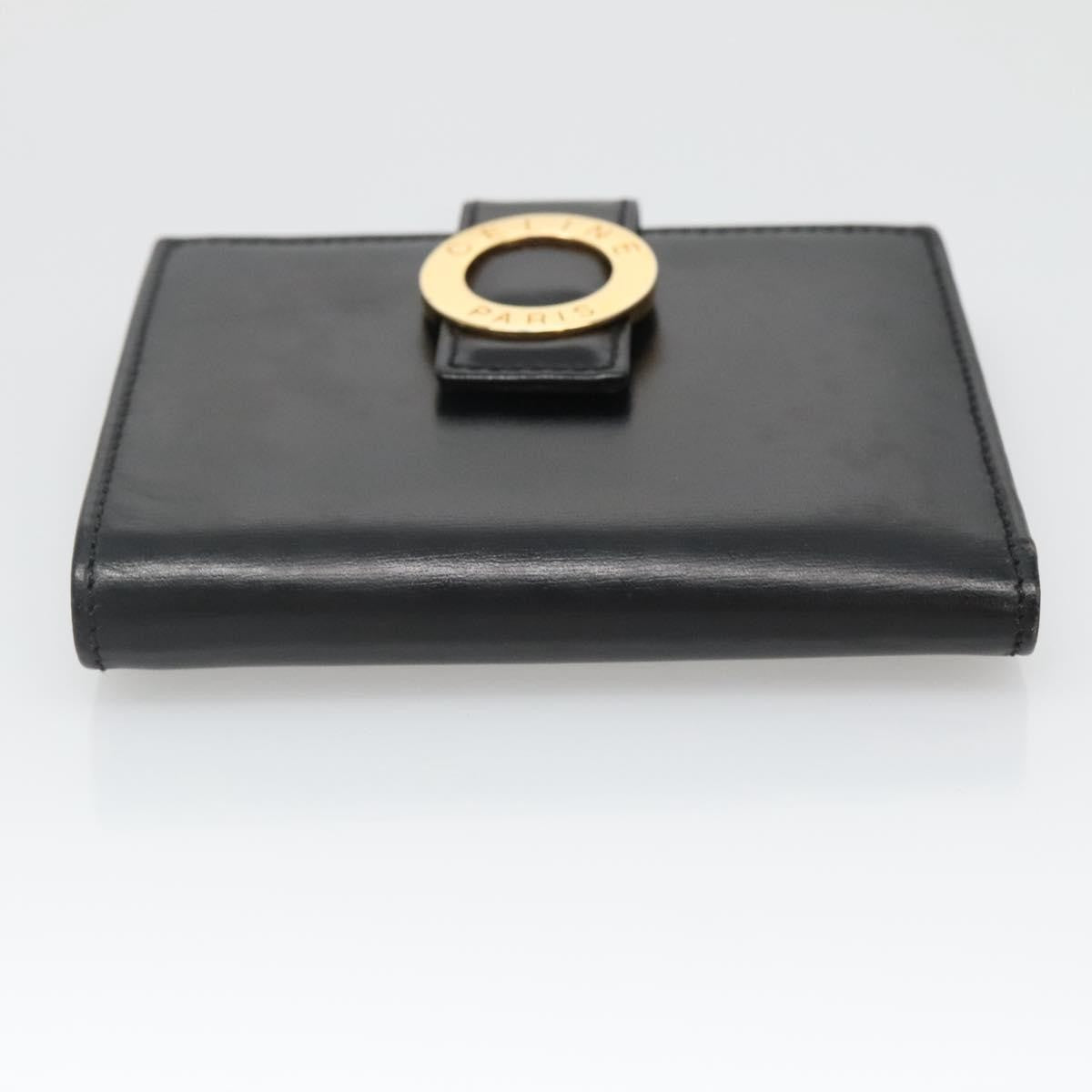 Celine Circle Logo Compact Wallet Leather, BLACK, LEATHER, Wallets