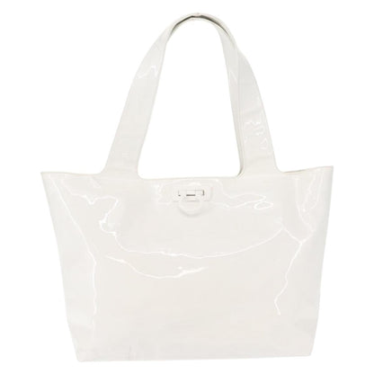 Salvatore Ferragamo Gancini Tote Patent leather, WHITE, PATENT_LEATHER, Tote bag