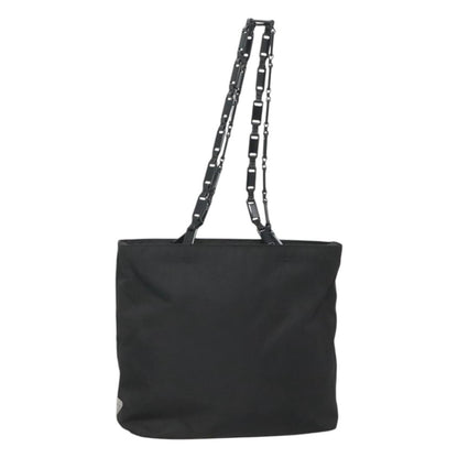 Prada Chain Shoulder Bag Tessuto, BLACK, NYLON, Shoulder bag