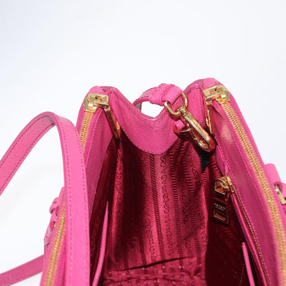 Prada Double Zip Lux Tote Saffiano Leather, PINK, LEATHER, Handbag