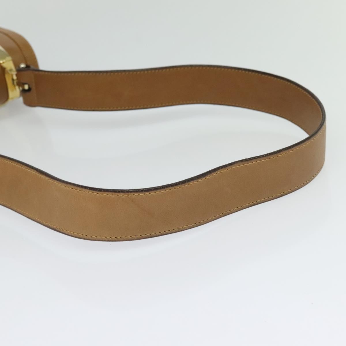 Gucci Vintage Flap Crossbody Bag Leather, BROWN, LEATHER, Shoulder bag