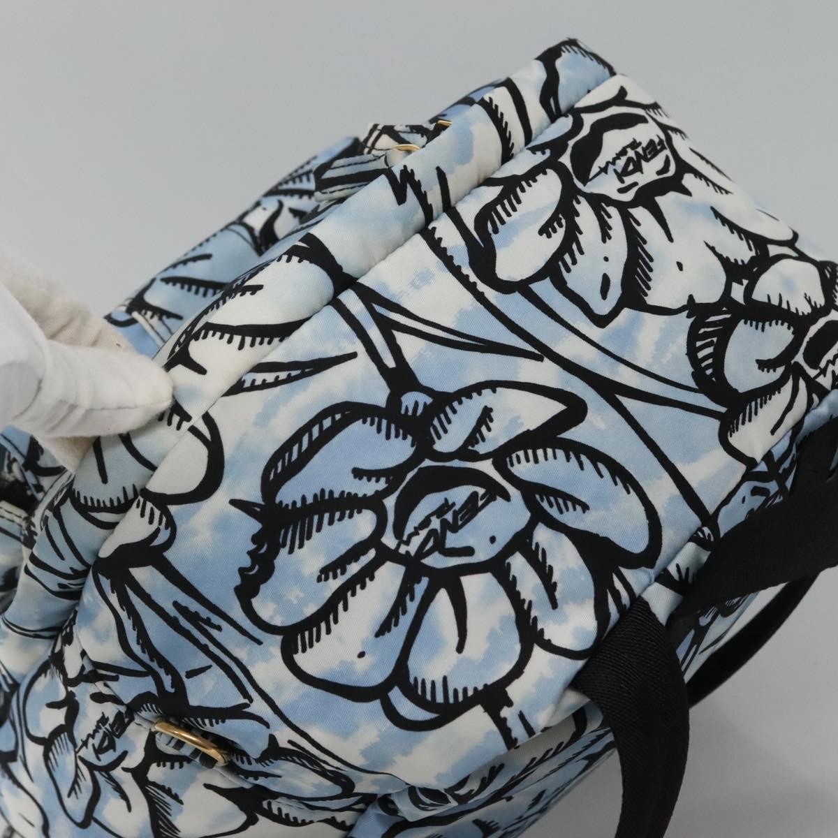 Fendi Baguette Backpack Printed Nylon, BLUE, NYLON, Backpack