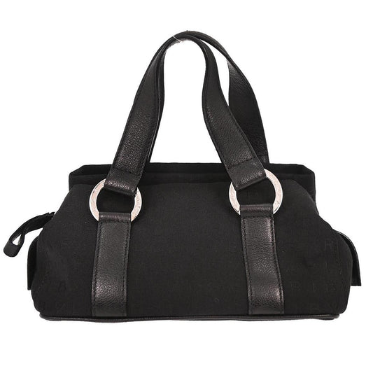 Bvlgari Logomania Handbag Canvas, Black, Canvas, Handbag