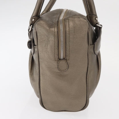 Salvatore Ferragamo Gancini Buckle Shoulder Bag Leather, GOLD, LEATHER, Handbag