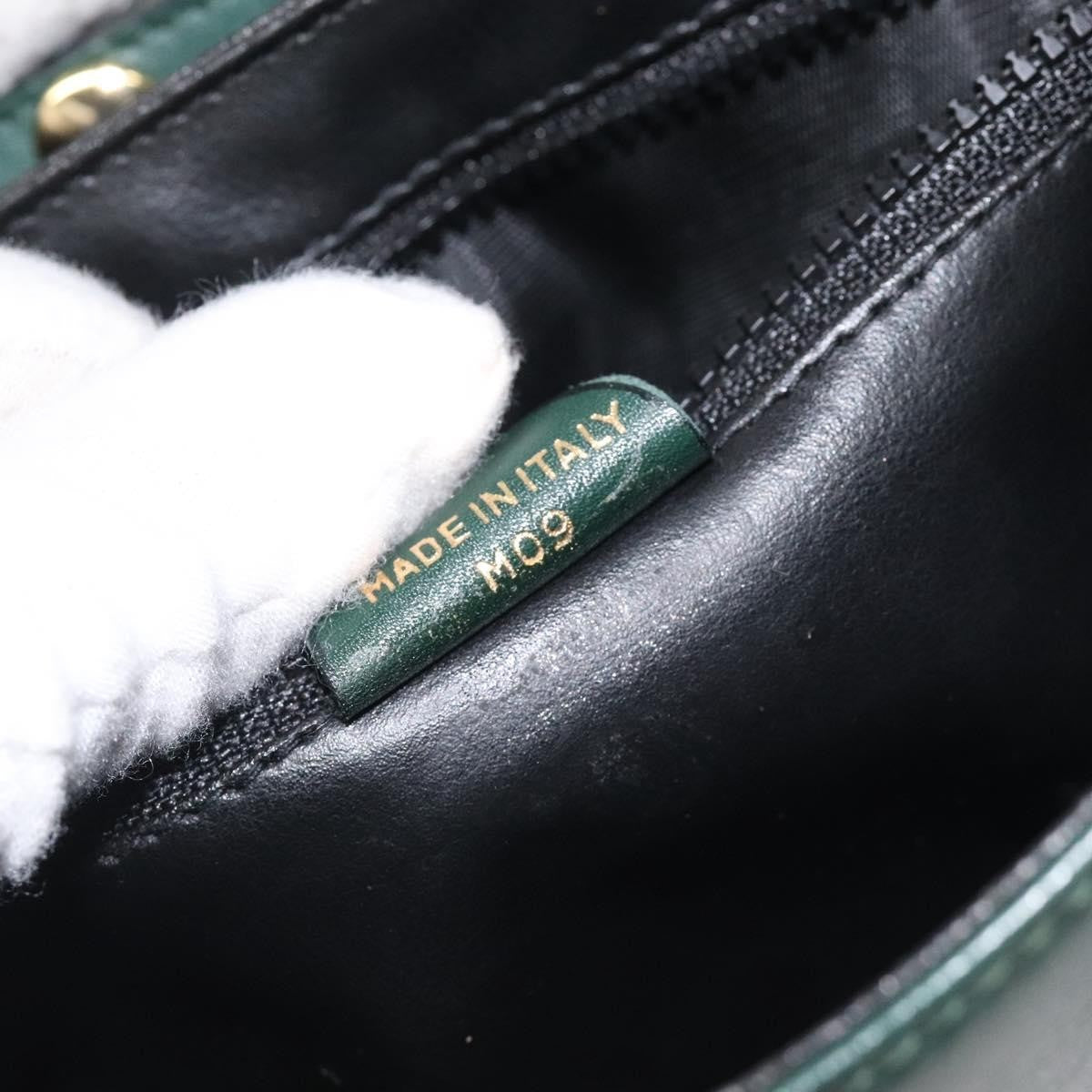 Celine Vintage Triomphe Flap Bag Leather, GREEN, LEATHER, Shoulder bag