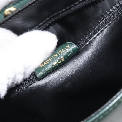 Celine Vintage Triomphe Flap Bag Leather, GREEN, LEATHER, Shoulder bag