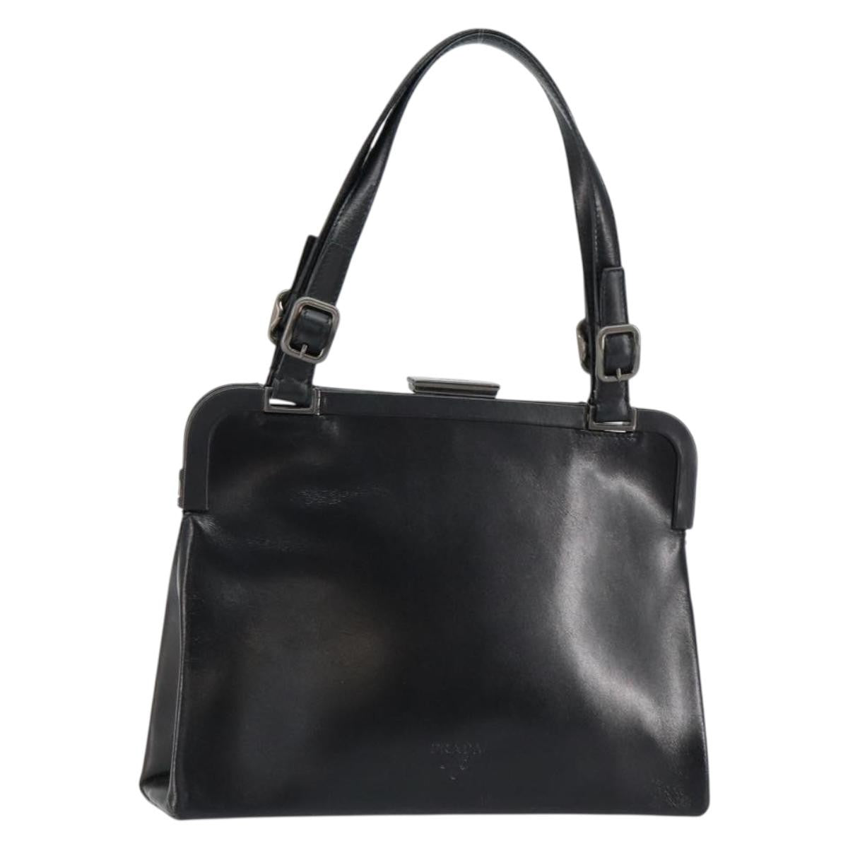Prada Vintage Handbag Leather, BLACK, LEATHER, Handbag