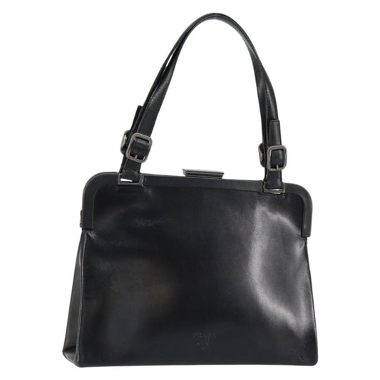 Prada Vintage Handbag Leather, BLACK, LEATHER, Handbag