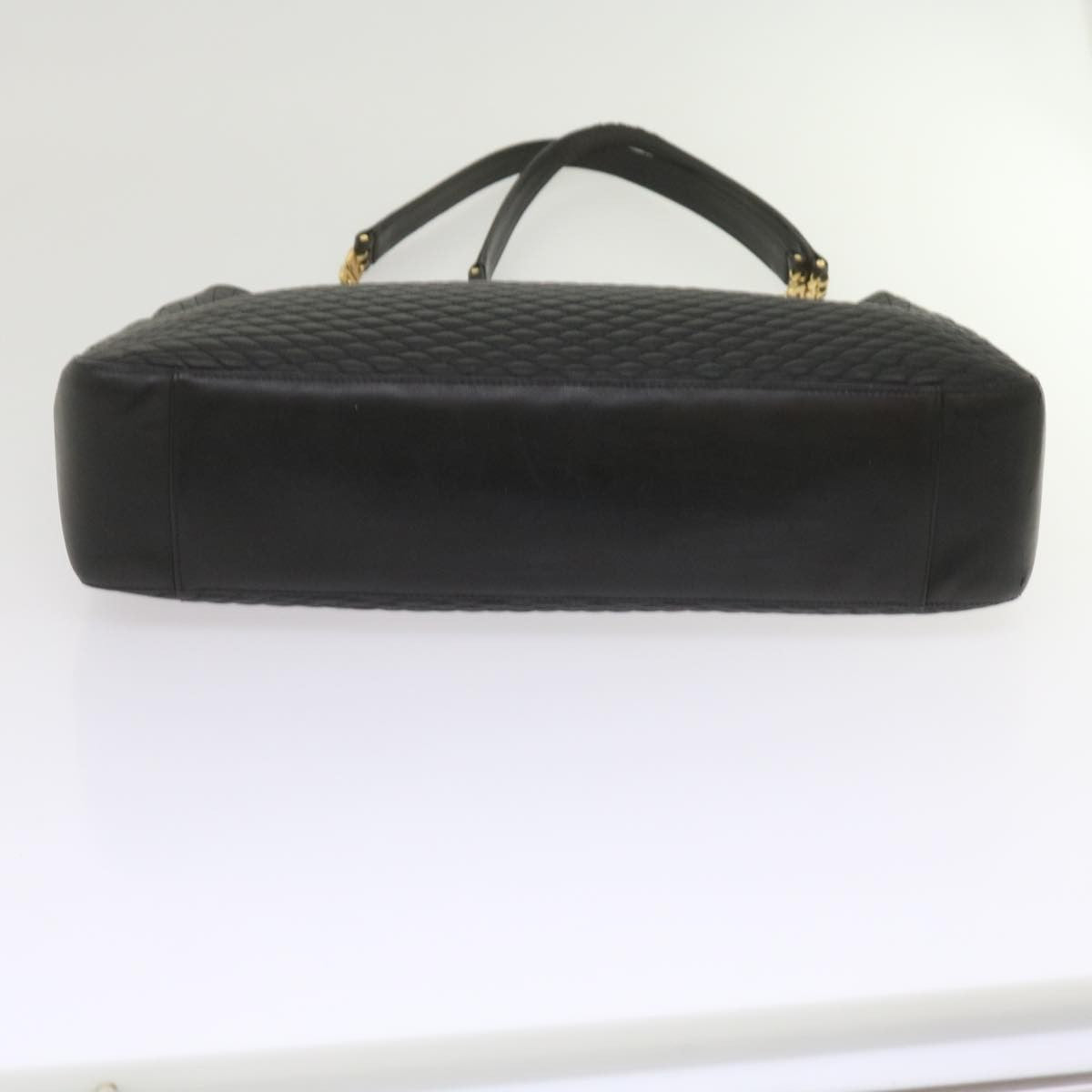 Bally Vintage Chain Shoulder Bag Quilted Leather, BLACK, LEATHER, Tote bag