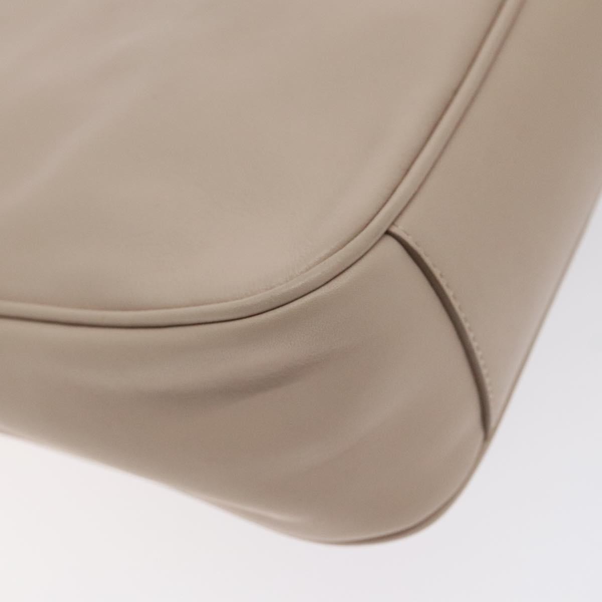 Salvatore Ferragamo Gancini Shoulder Bag Leather, BEIGE, LEATHER, Shoulder bag