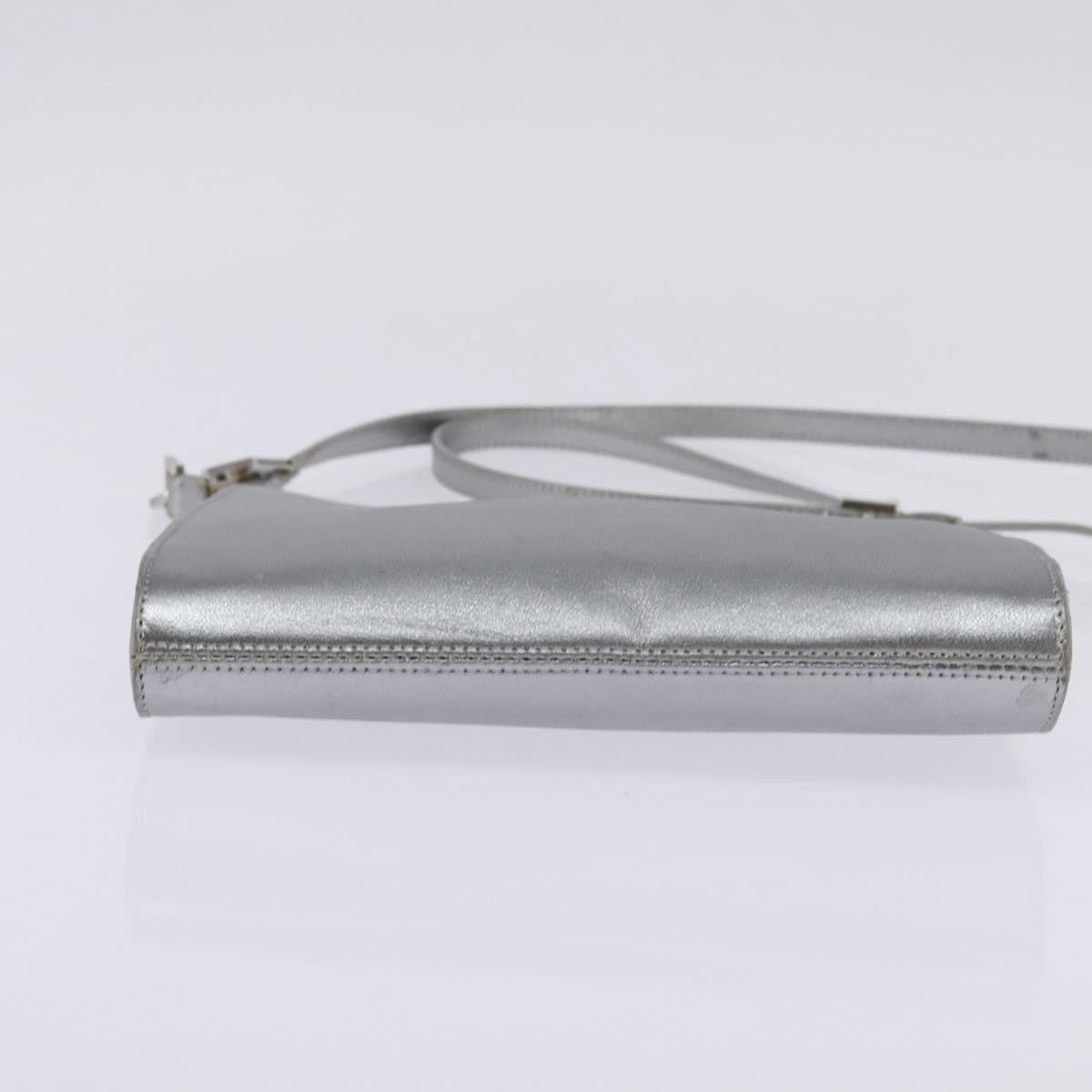 Salvatore Ferragamo Gancini Shoulder Bag Leather, SILVER, LEATHER, Shoulder bag