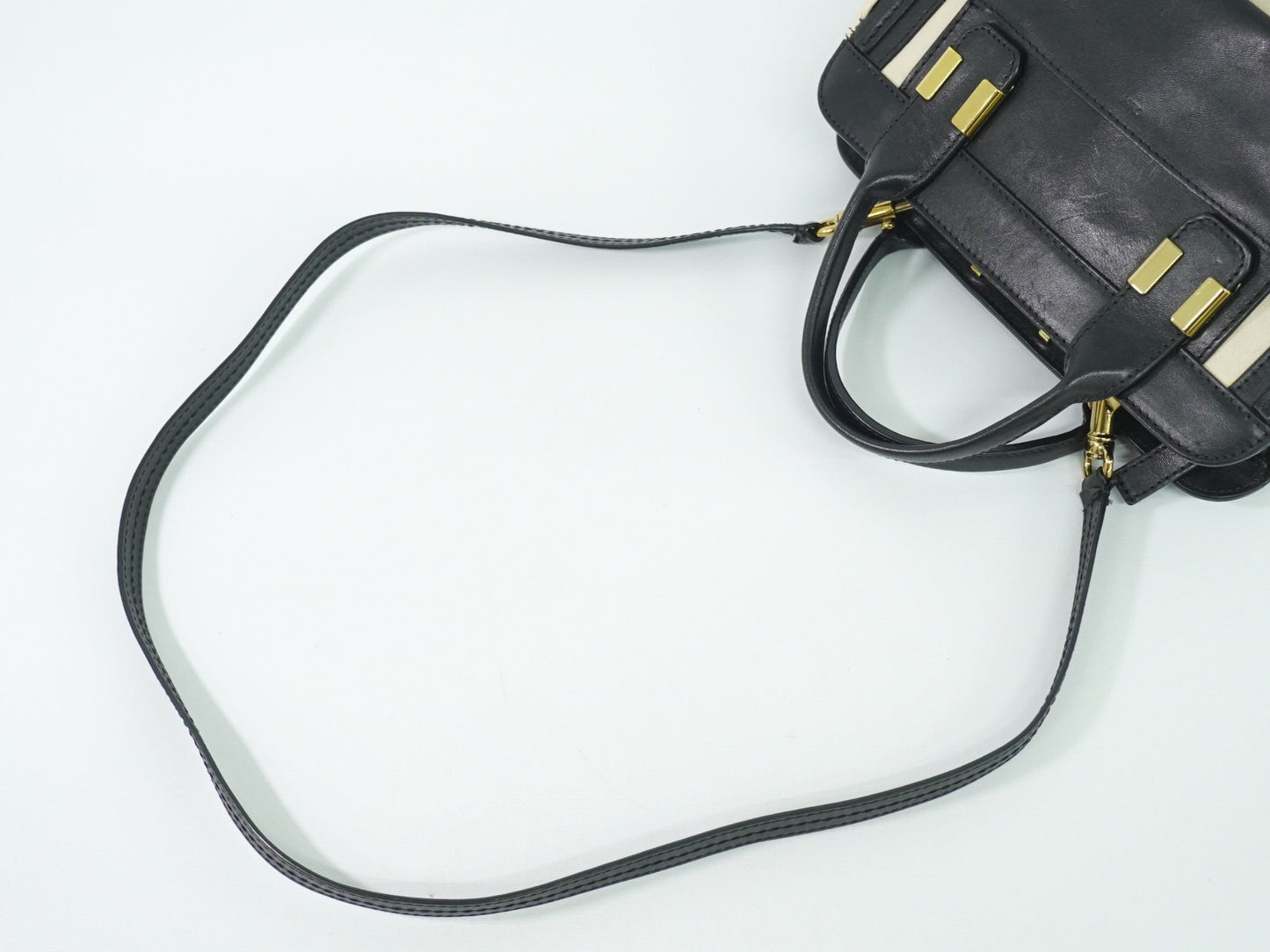 Chloe Alice Satchel Leather, BEIGE, LEATHER, Handbag