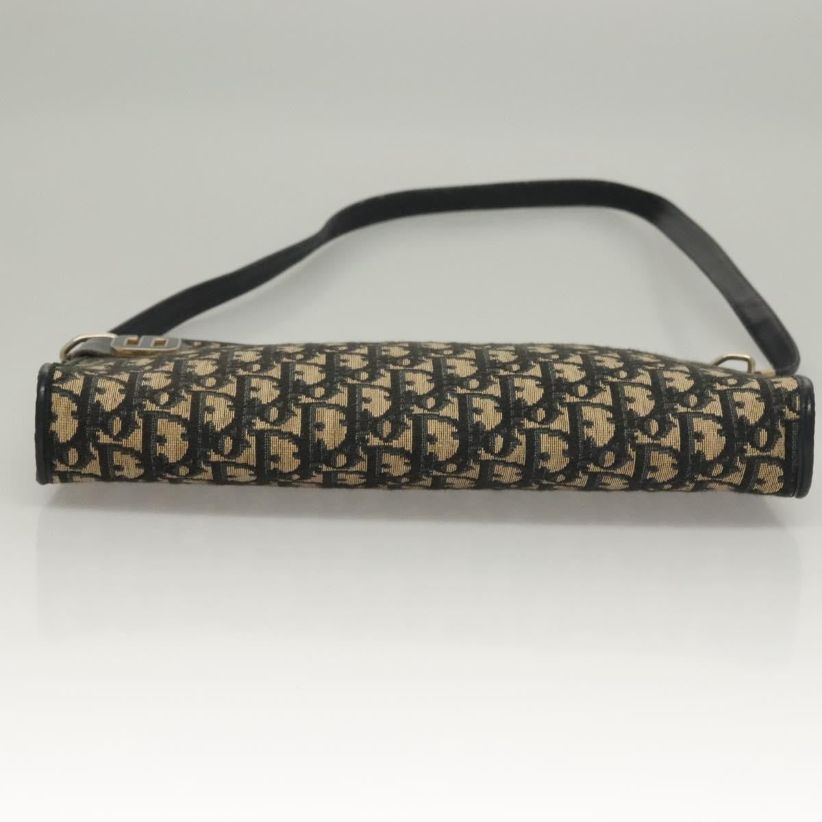 Christian Dior Vintage Trotter Shoulder Bag Canvas, NAVY, CANVAS, Shoulder bag