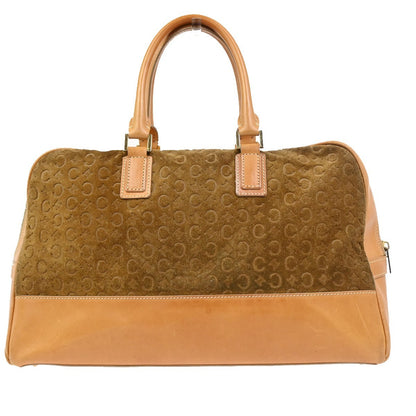 Celine C Macadam Handbag Suede and Leather, Brown, Suede, Handbag