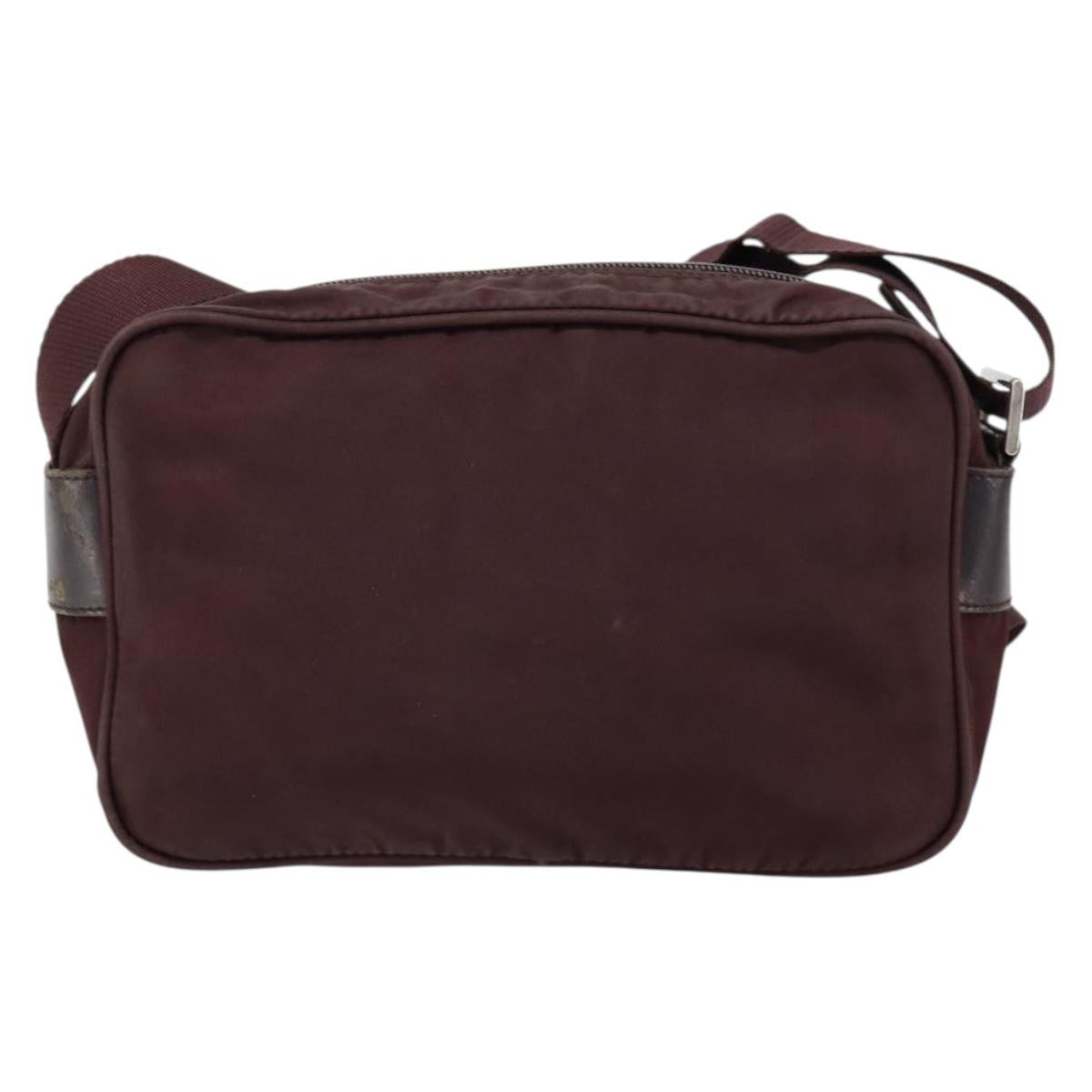 Prada Front Pocket Crossbody Bag Tessuto, BURGUNDY, NYLON, Shoulder bag