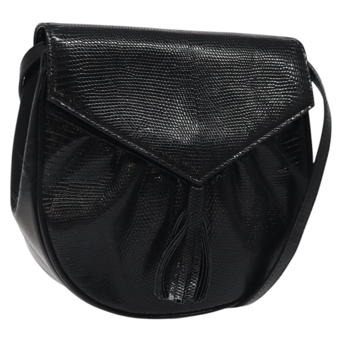 Saint Laurent Vintage Shoulder Bag Leather, BLACK, LEATHER, Shoulder bag