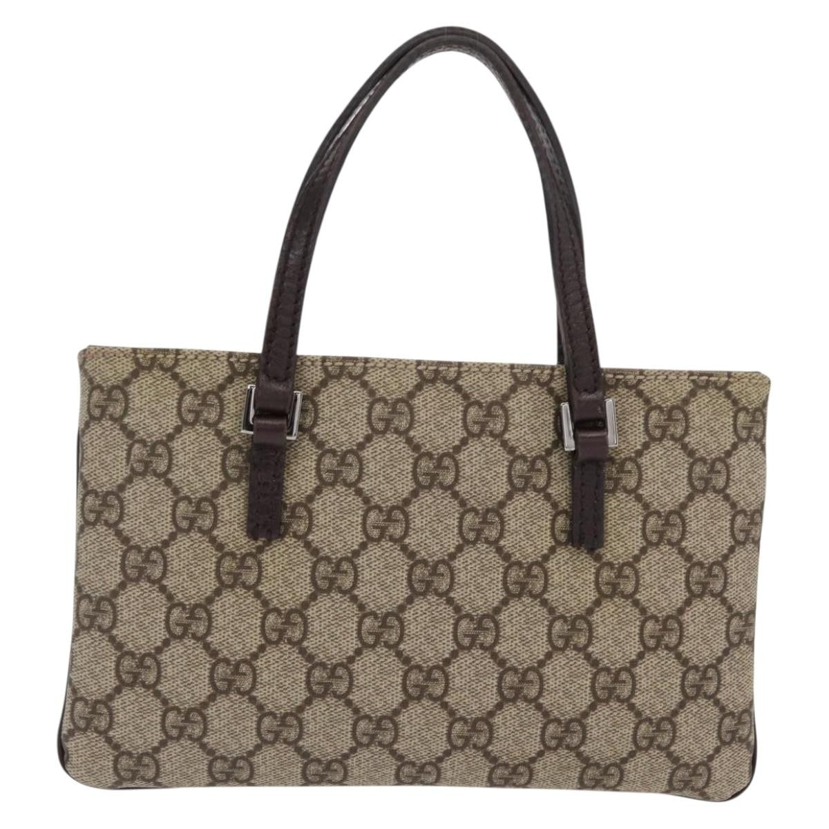 Gucci Vintage Handbag Canvas, BEIGE, PVC, Handbag