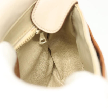 Celine Vintage Triomphe Shoulder Bag Leather, BEIGE, LEATHER, Shoulder bag