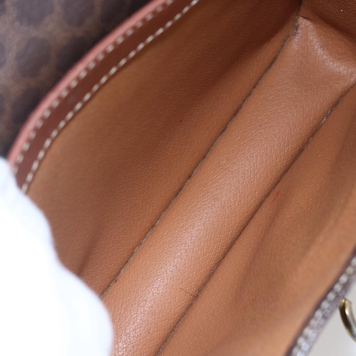 Celine Flap Shoulder Bag Canvas, BROWN, CANVAS, Shoulder bag