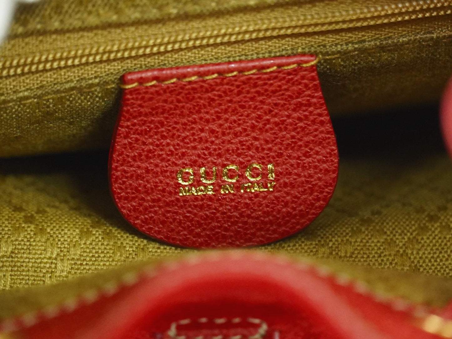 Gucci Vintage Bamboo Backpack Suede, RED, SUEDE, Backpack