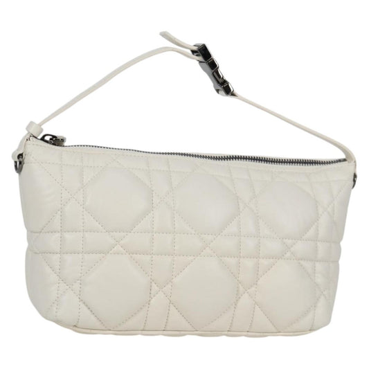 Christian Dior DiorTravel Nomad Pouch Macrocannage Quilt Calfskin, WHITE, LEATHER, Clutche & pouche