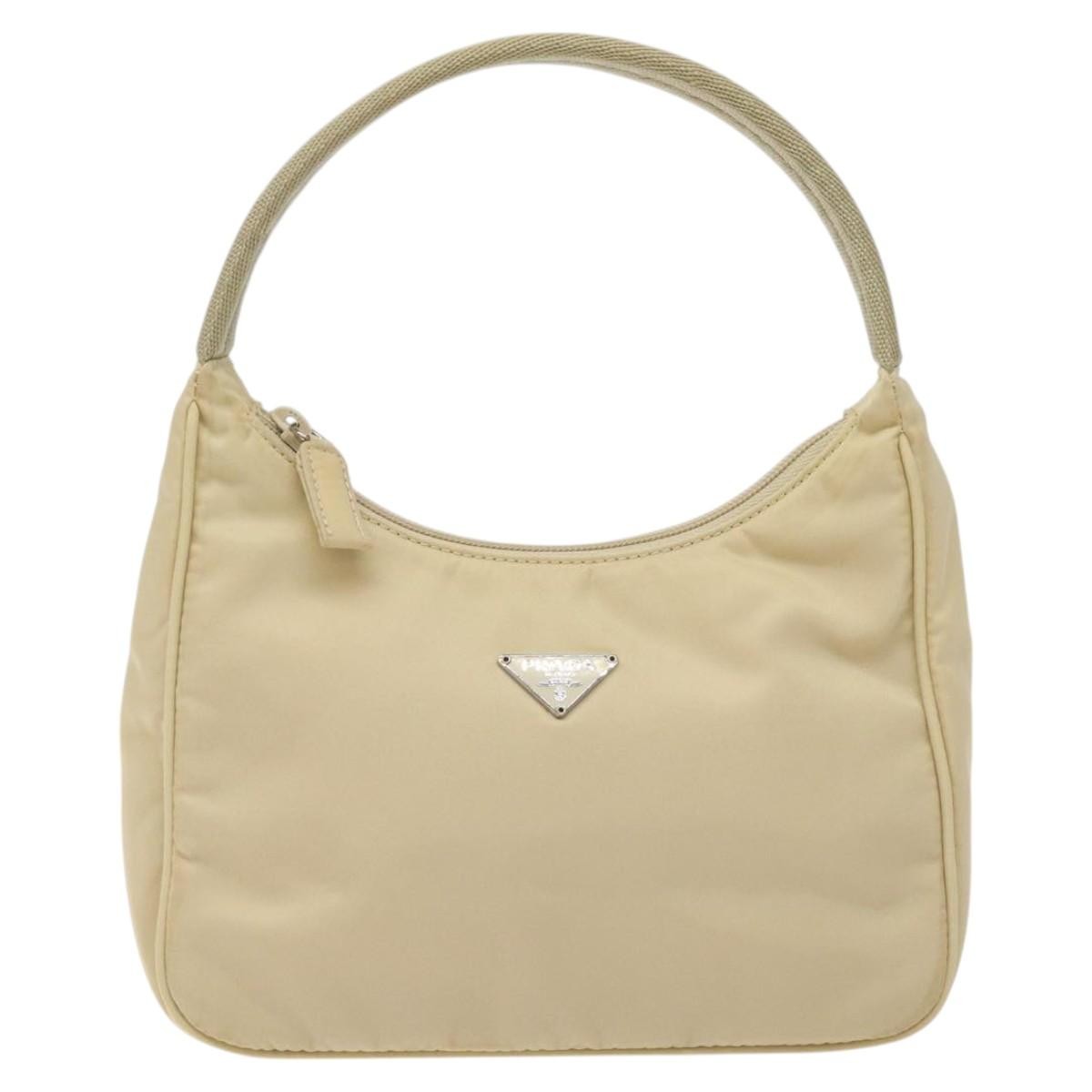 Prada Hobo Tessuto, BEIGE, NYLON, Handbag