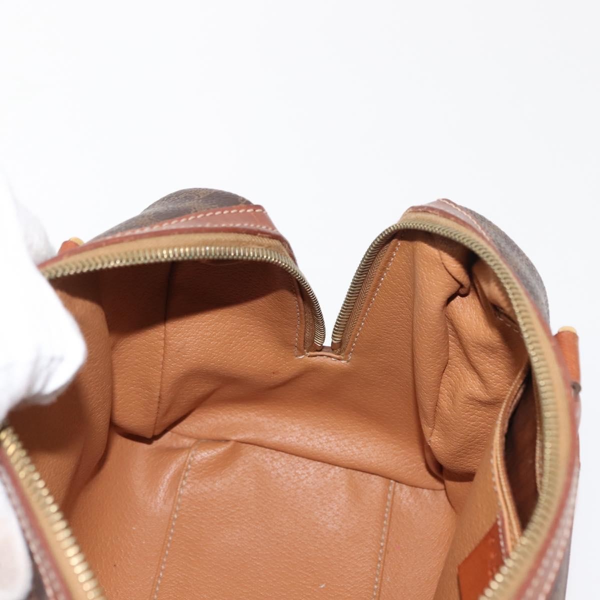 Celine Macadam Handbag Macadam with leather, BROWN, CANVAS, Handbag