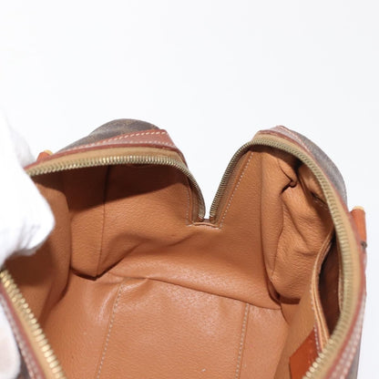 Celine Macadam Handbag Macadam with leather, BROWN, CANVAS, Handbag