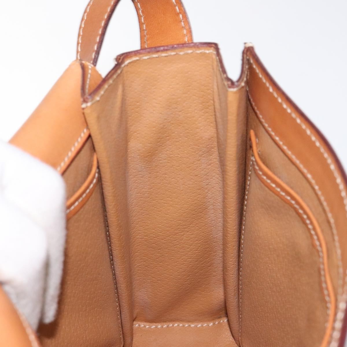 Celine Vintage Macadam Shoulder Bag Canvas and Leather, Beige, Canvas, Shoulder Bag