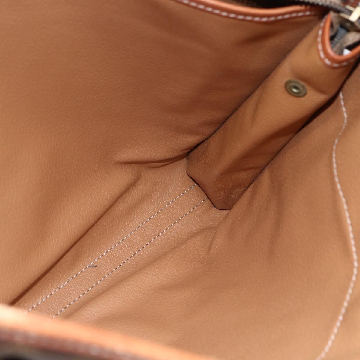 Celine Macadam Pochette Canvas, Brown, Canvas, Clutch