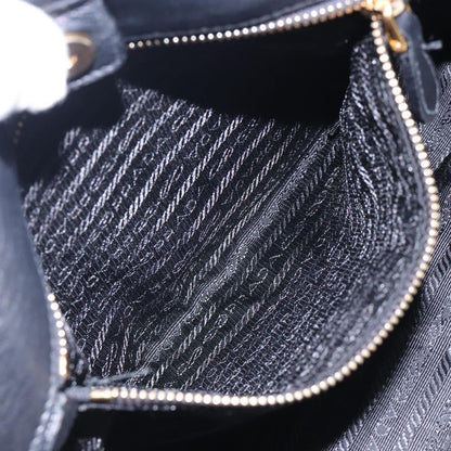 Prada Bow Tote Leather, BLACK, LEATHER, Handbag