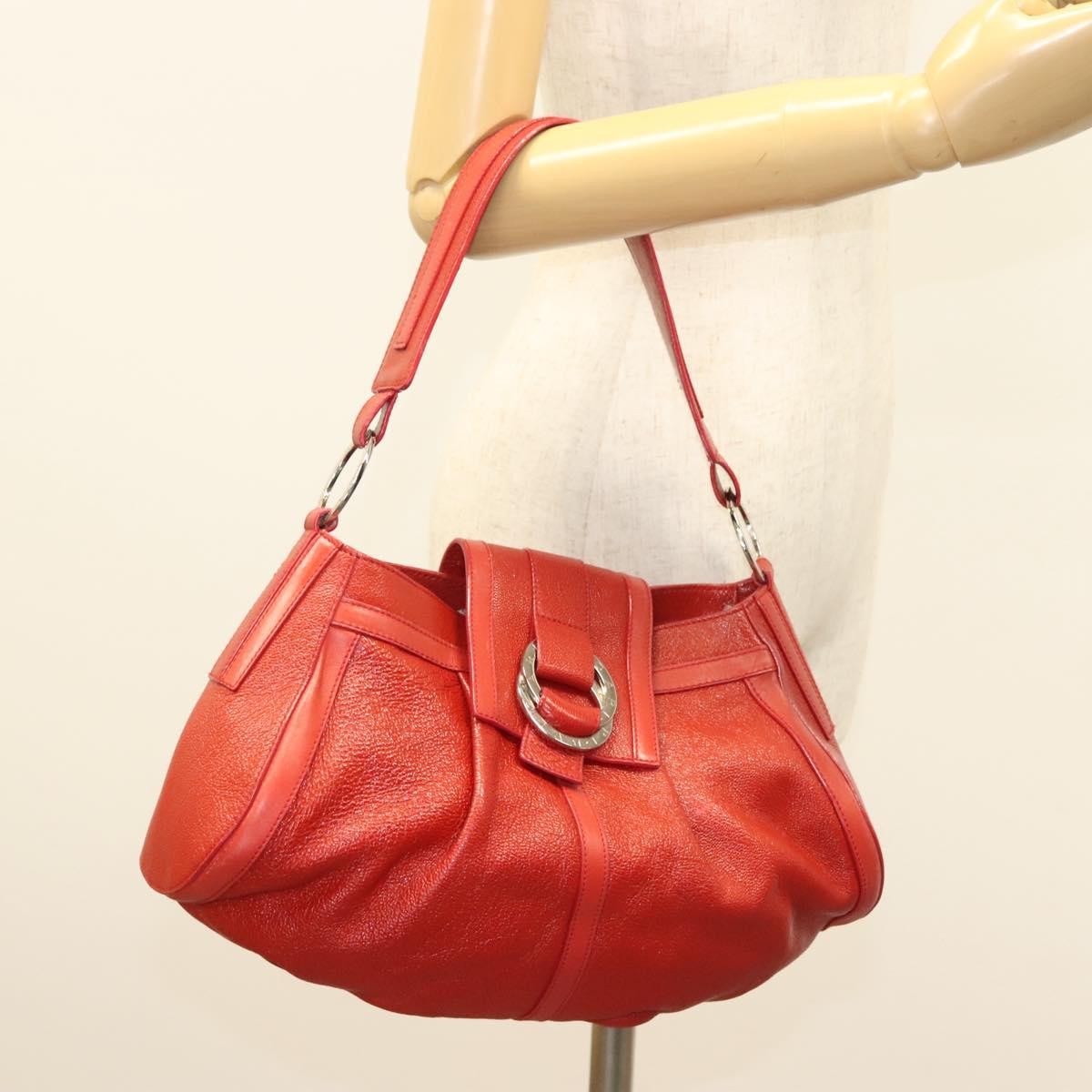 Bvlgari Chandra Top Handle Bag Leather, RED, LEATHER, Shoulder bag
